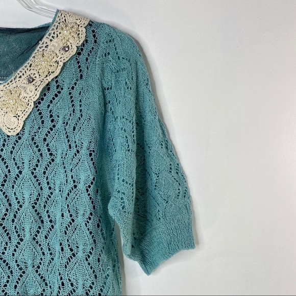 Crochet Knit Decorated Collar - Picture 6 of 10